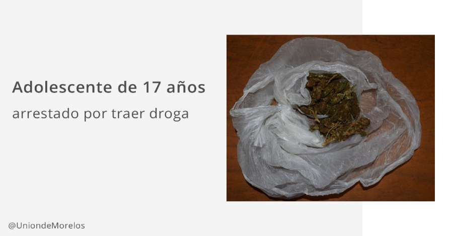 Arrestan a adolescente acusado de tener droga
