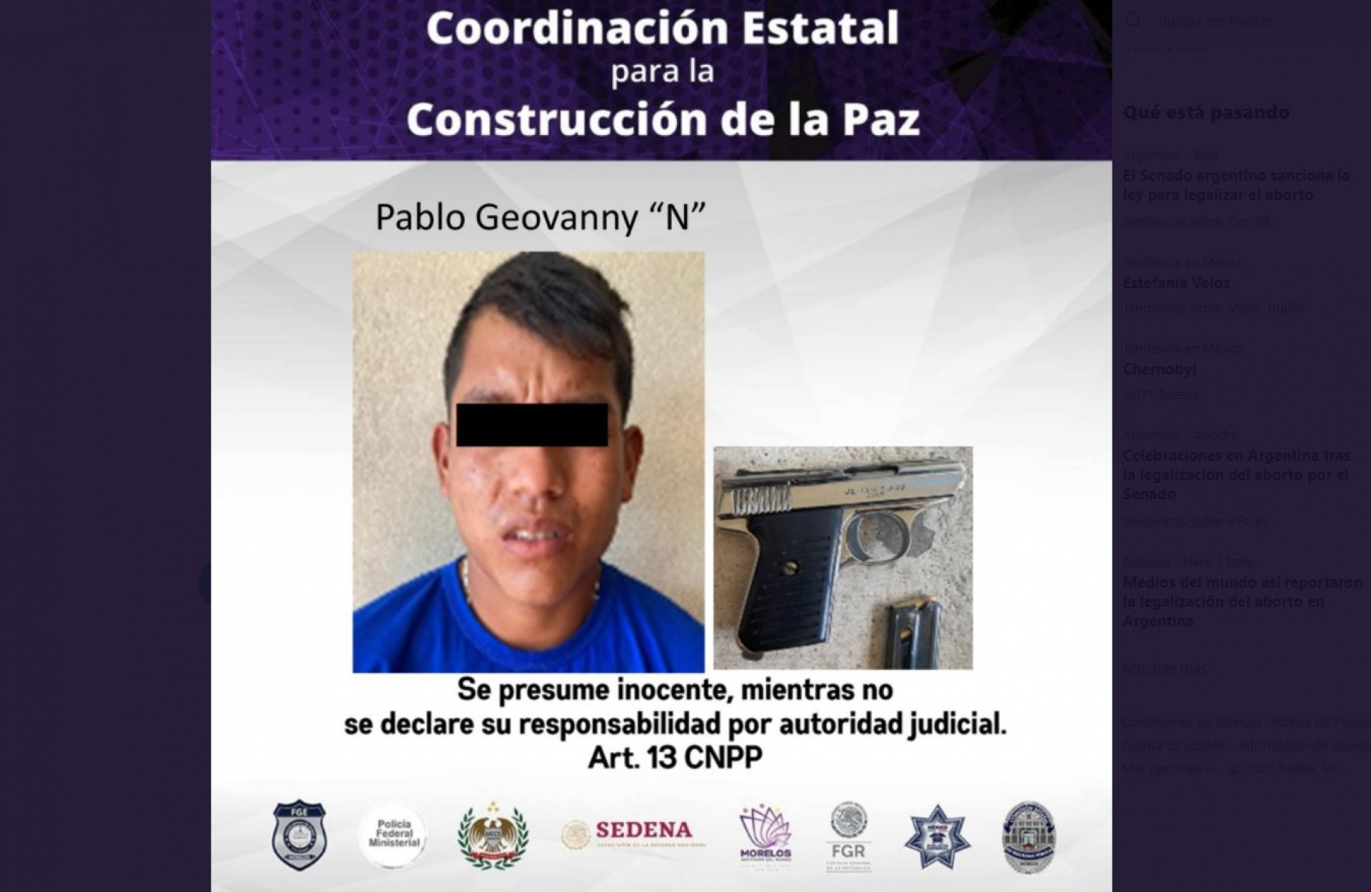 Atrapan a un joven armado en Tetecolala