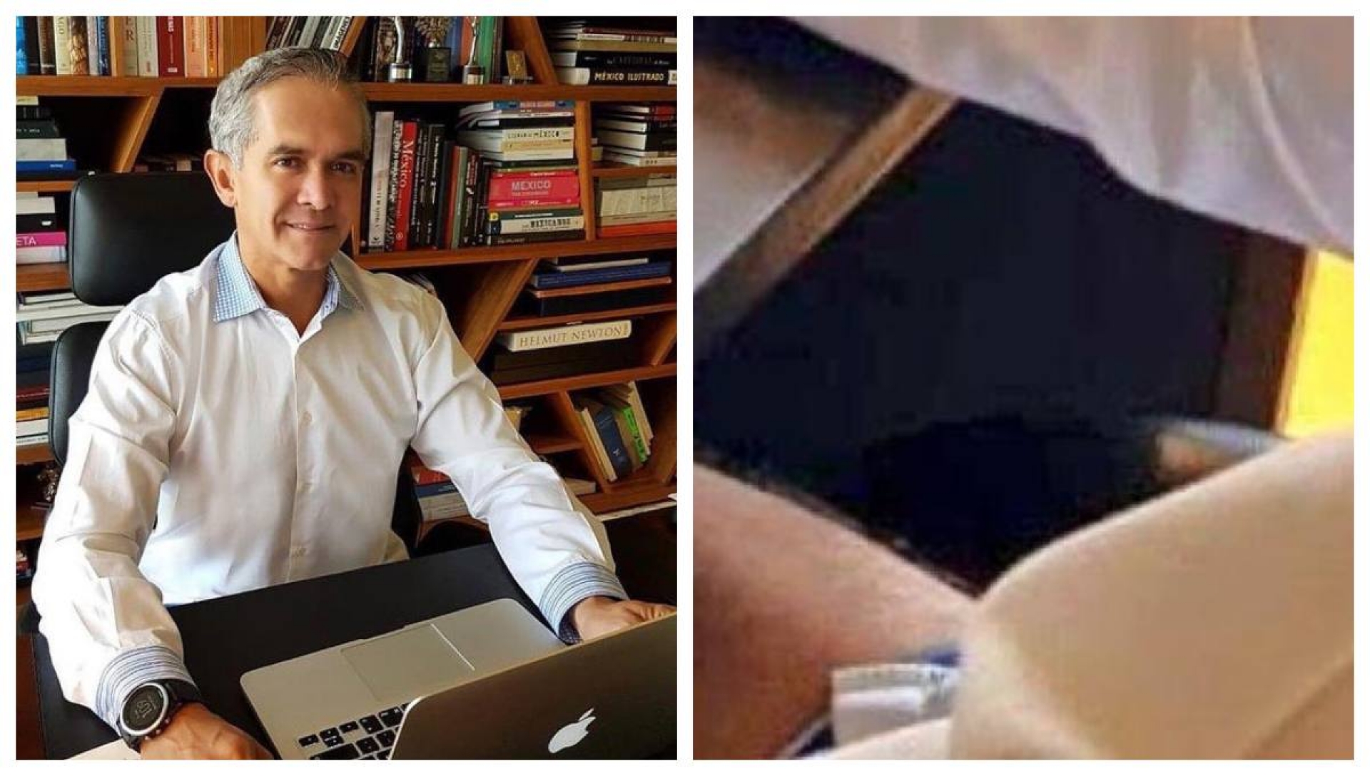 Mancera decidió laborar en bóxer en home office