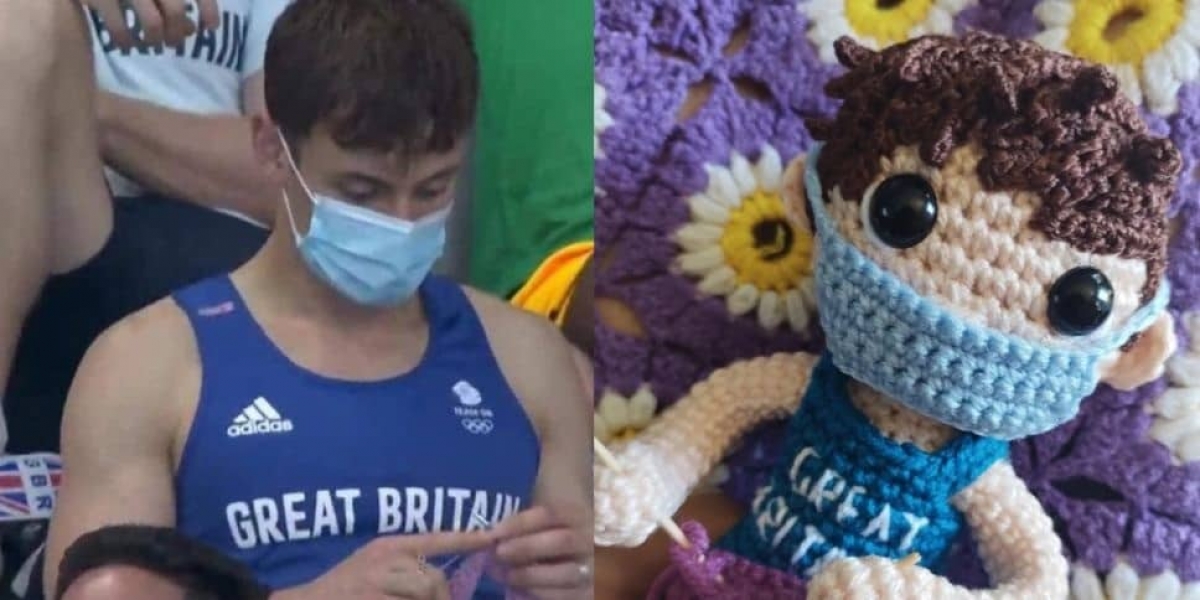 Artesana Morelense crea muñeco tejido de Tom Daley