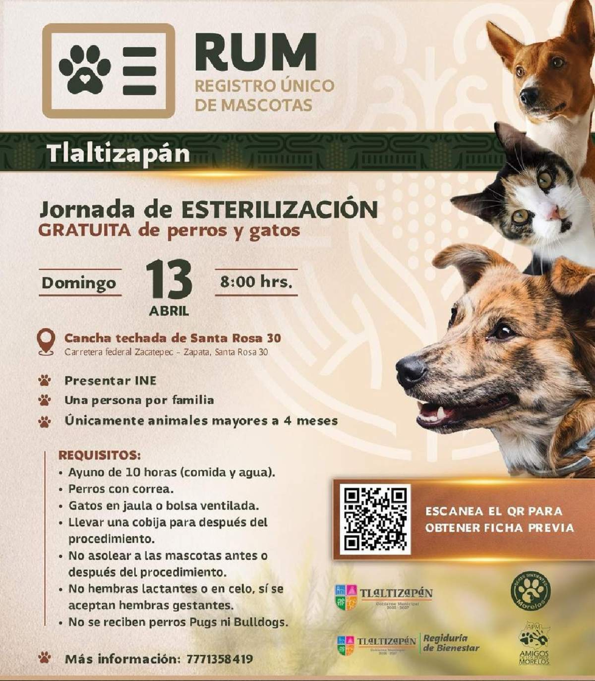 Registro Único de Mascotas estará en Tlaltizapán
