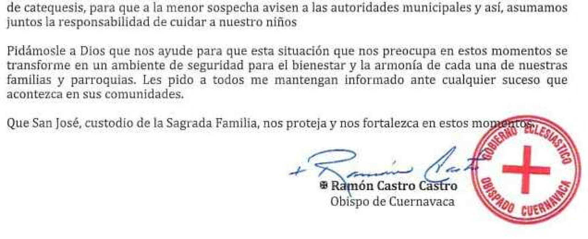 Alerta Diócesis de Cuernavaca a grupos de catequesis ante denuncias de desaparición de menores