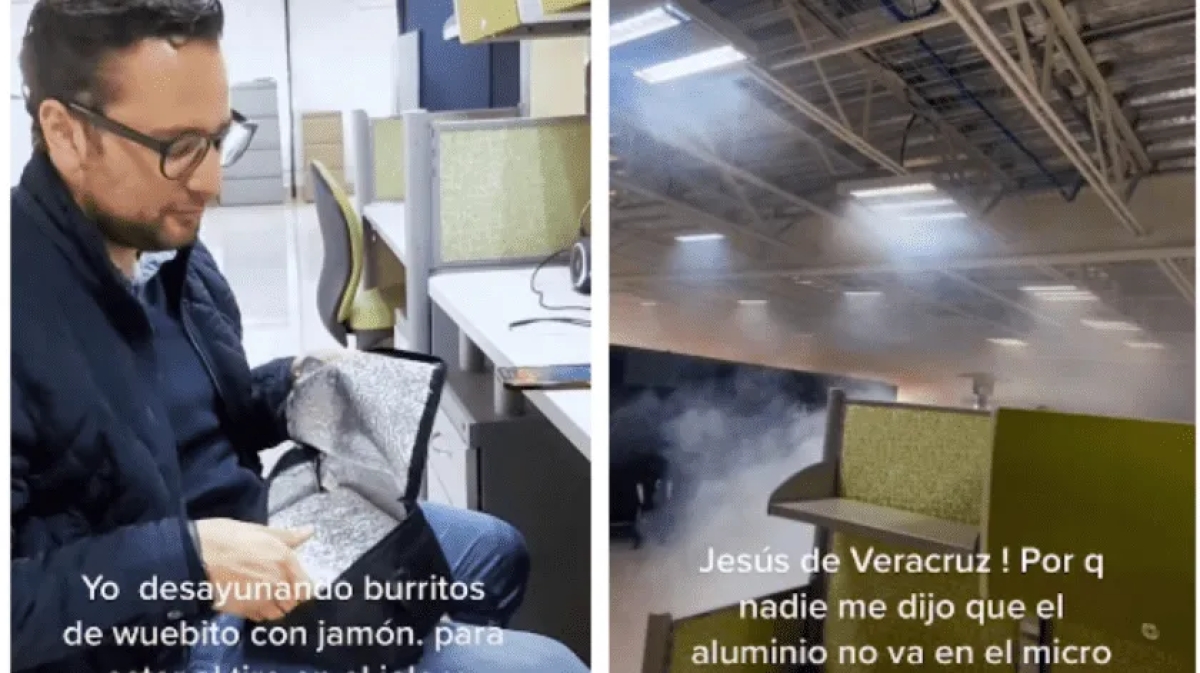 Calienta su comida en el microondas de su oficina y casi provoca un incendio
