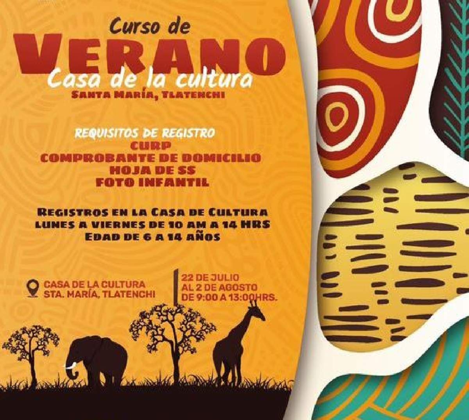 Convocan a cursos de verano culturales en Jojutla
