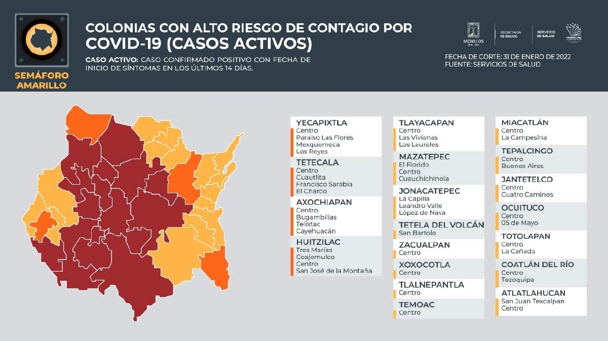 11 municipios del surponiente, con colonias con alto riesgo de contagio de covid