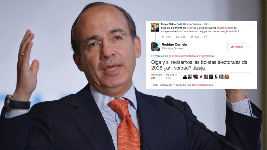 Calderón pide usar tecnología en futbol por penal no marcado a Tigres; mejor “revisamos” boletas de 2006, le reviran