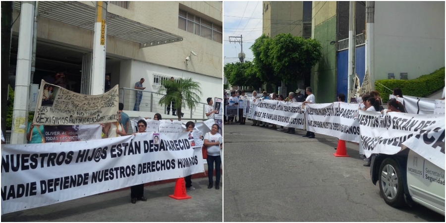 Protestan familiares de personas desaparecidas; se manifiestan en la Ciudad Judicial de Cuautla