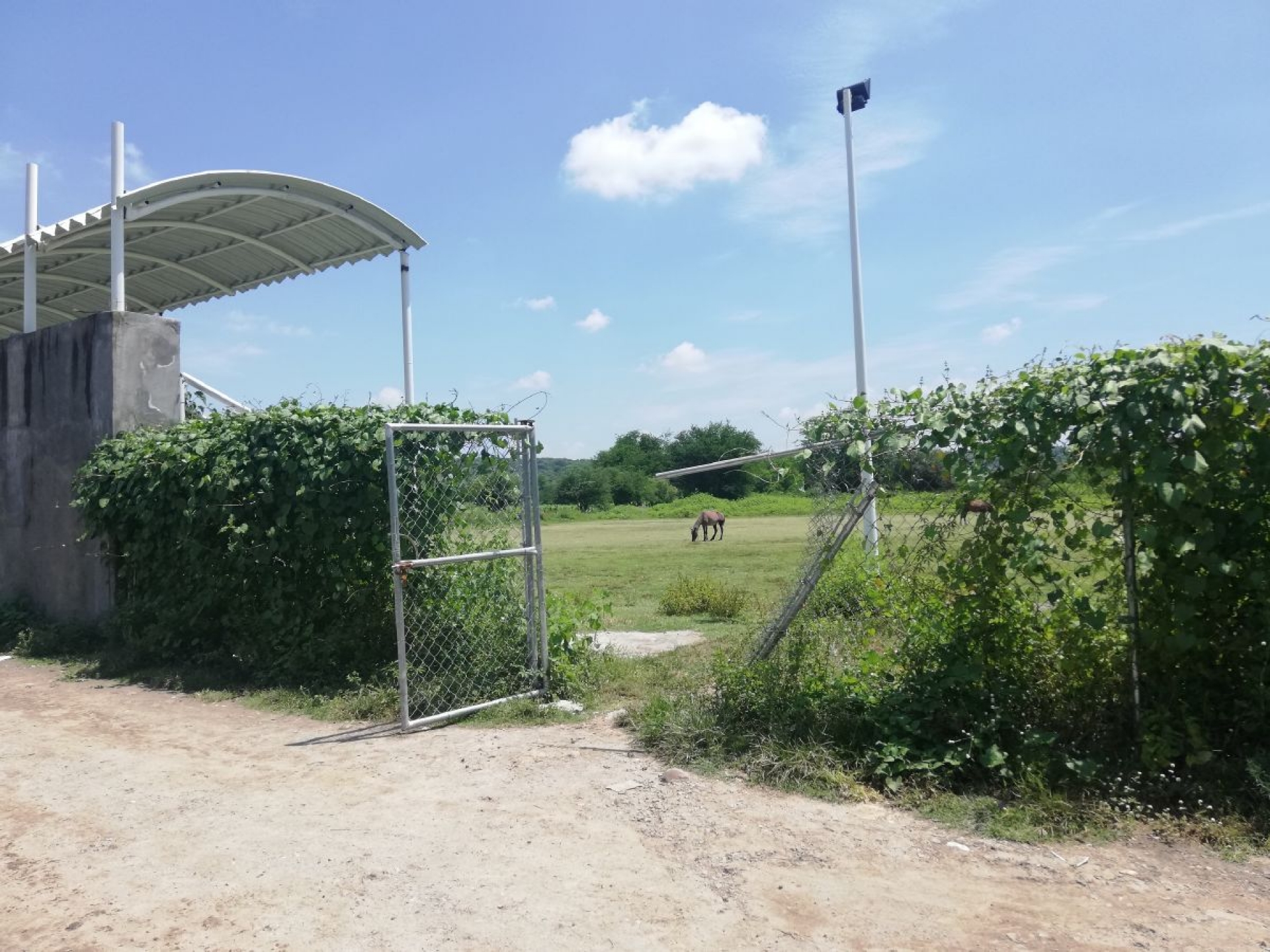 En el abandono, la unidad deportiva de la colonia La Raza en Coatetelco