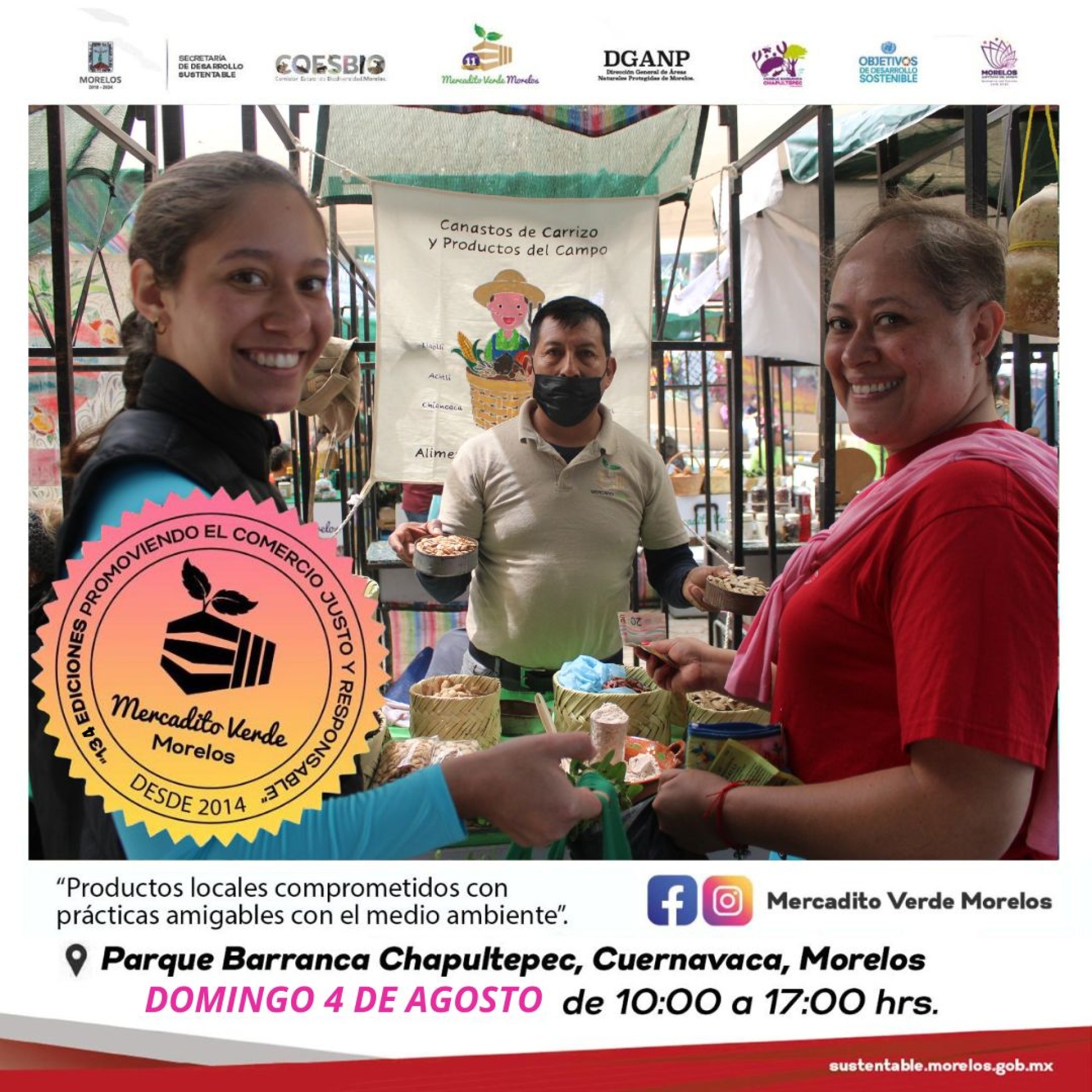 Invita SDS a la edición 134 del 'Mercadito Verde Morelos'