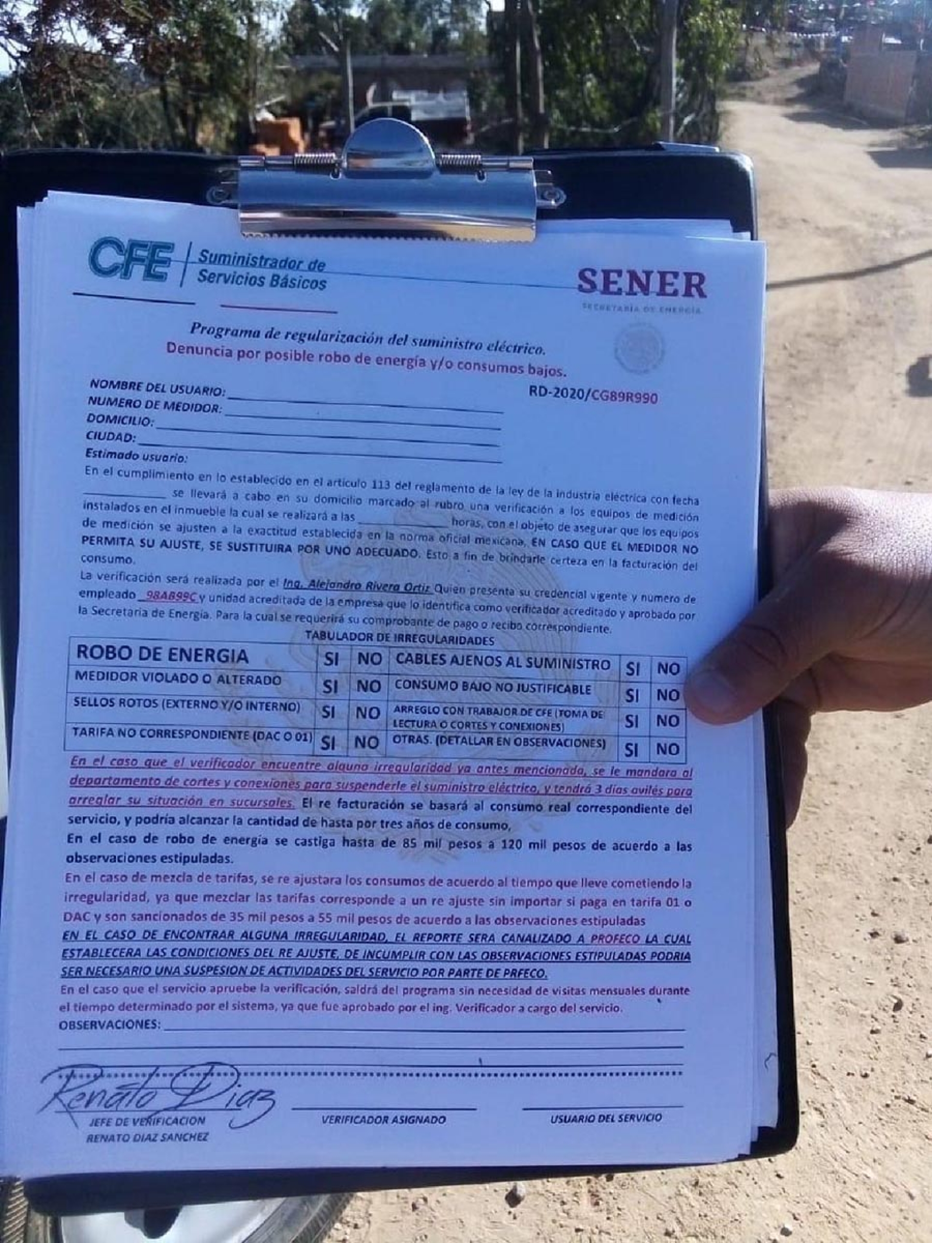Alerta CFE sobre falsos gestores que visitan casas