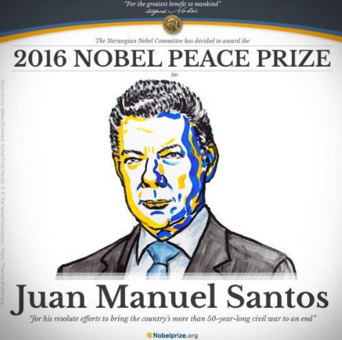 Juan Manuel Santos gana el premio Nobel de la Paz