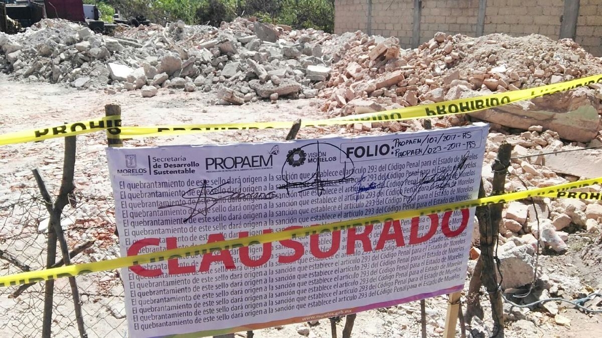 Clausura Propaem predios por depósito irregular de escombros