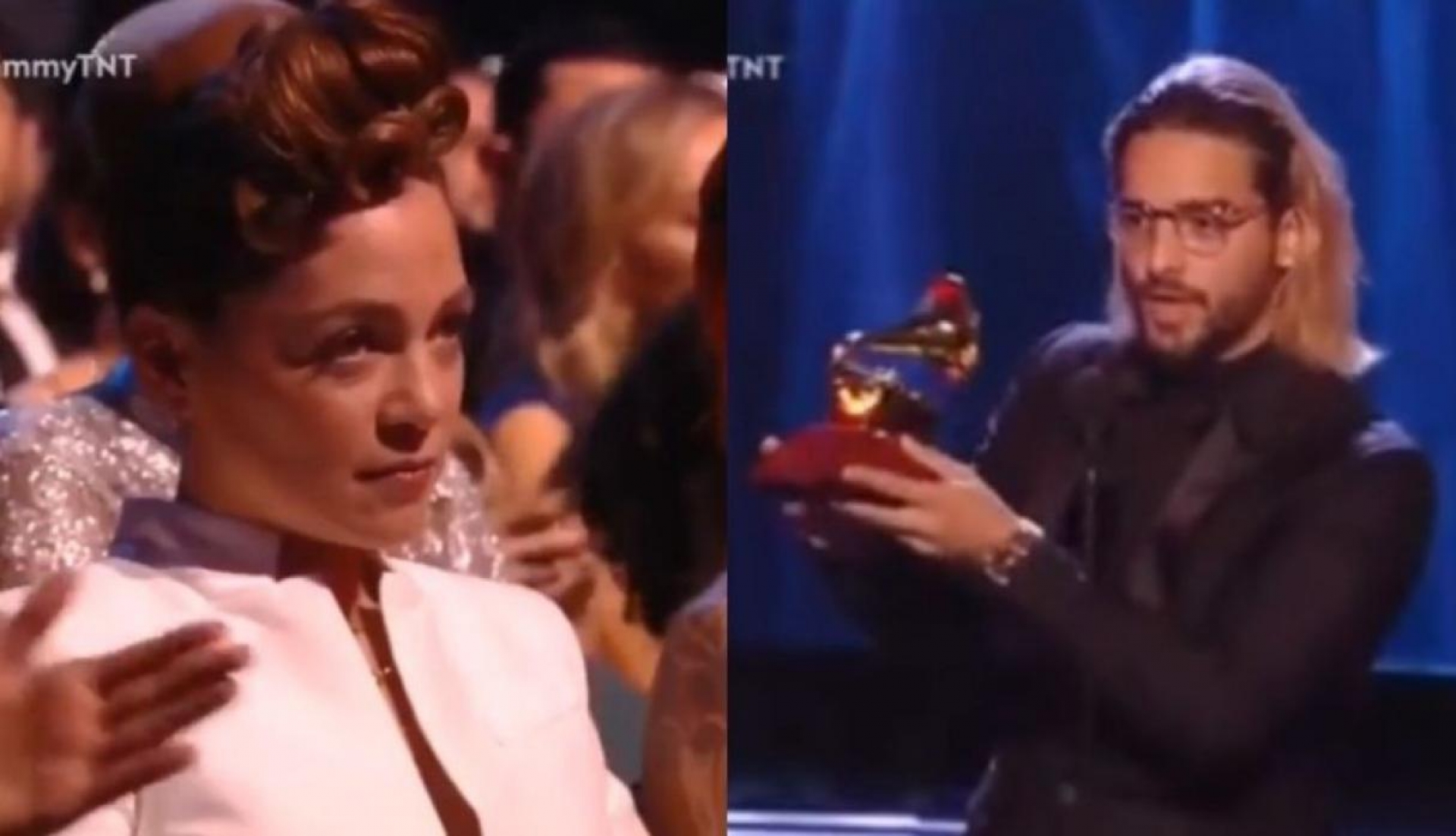 Se hace VIRAL la reacción de Natalia Lafourcade por Grammy de Maluma