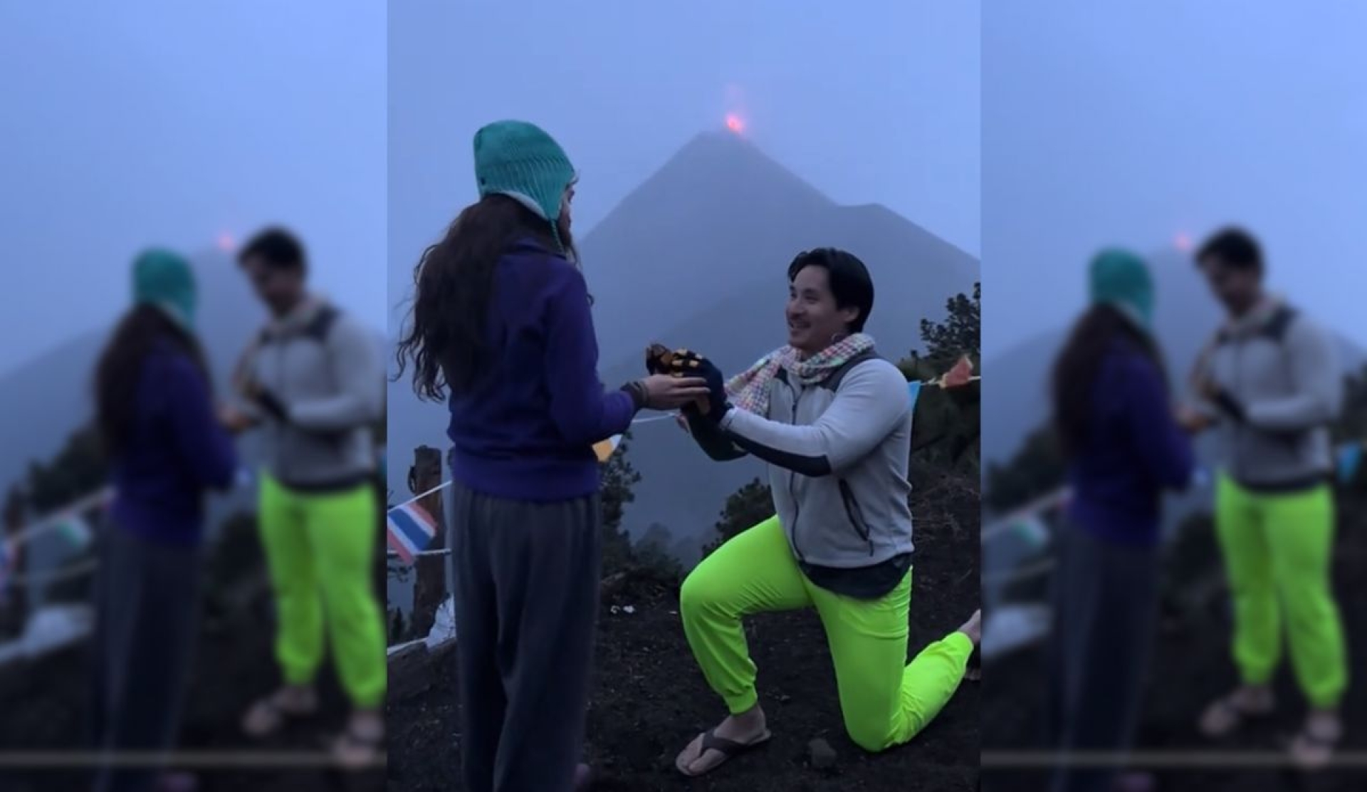 Propuesta de matrimonio se vuelve viral por erupción de volcán en Guatemala