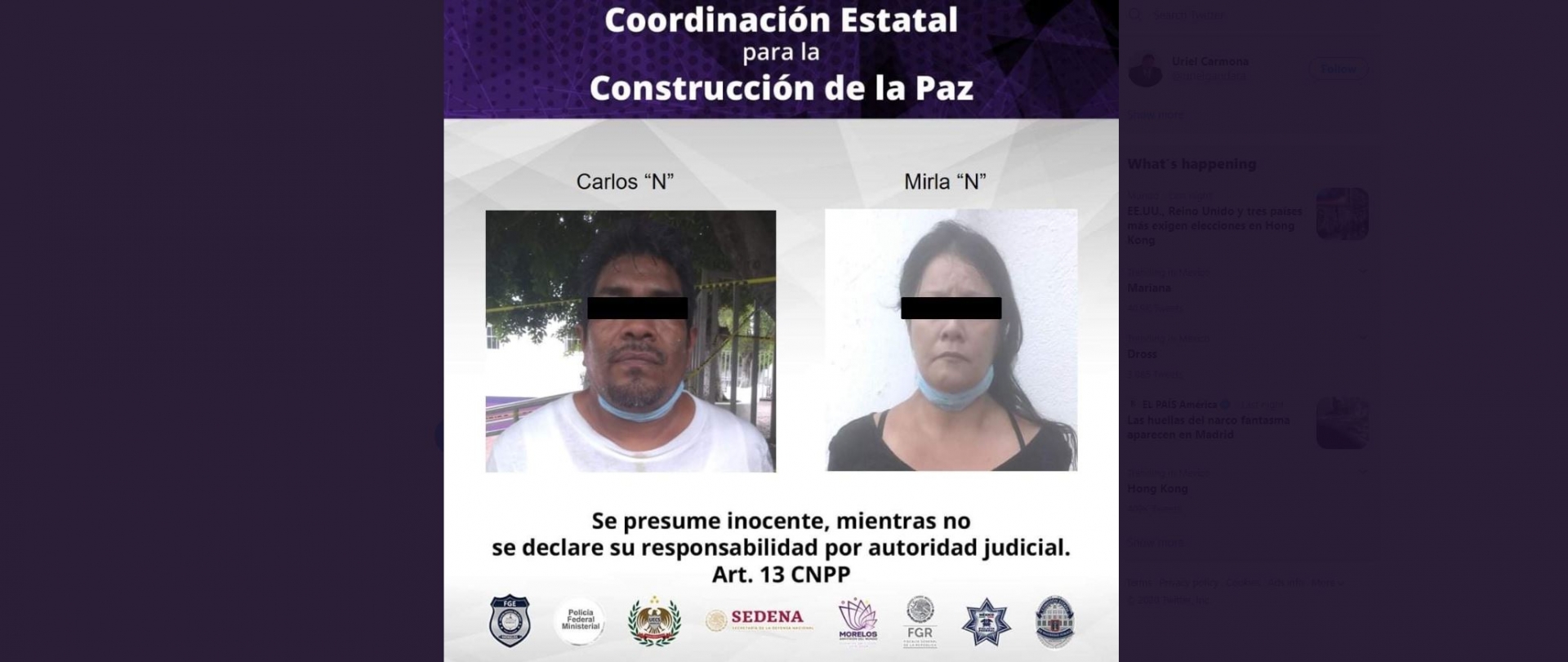 Atrapan a una pareja acusada de robar un celular