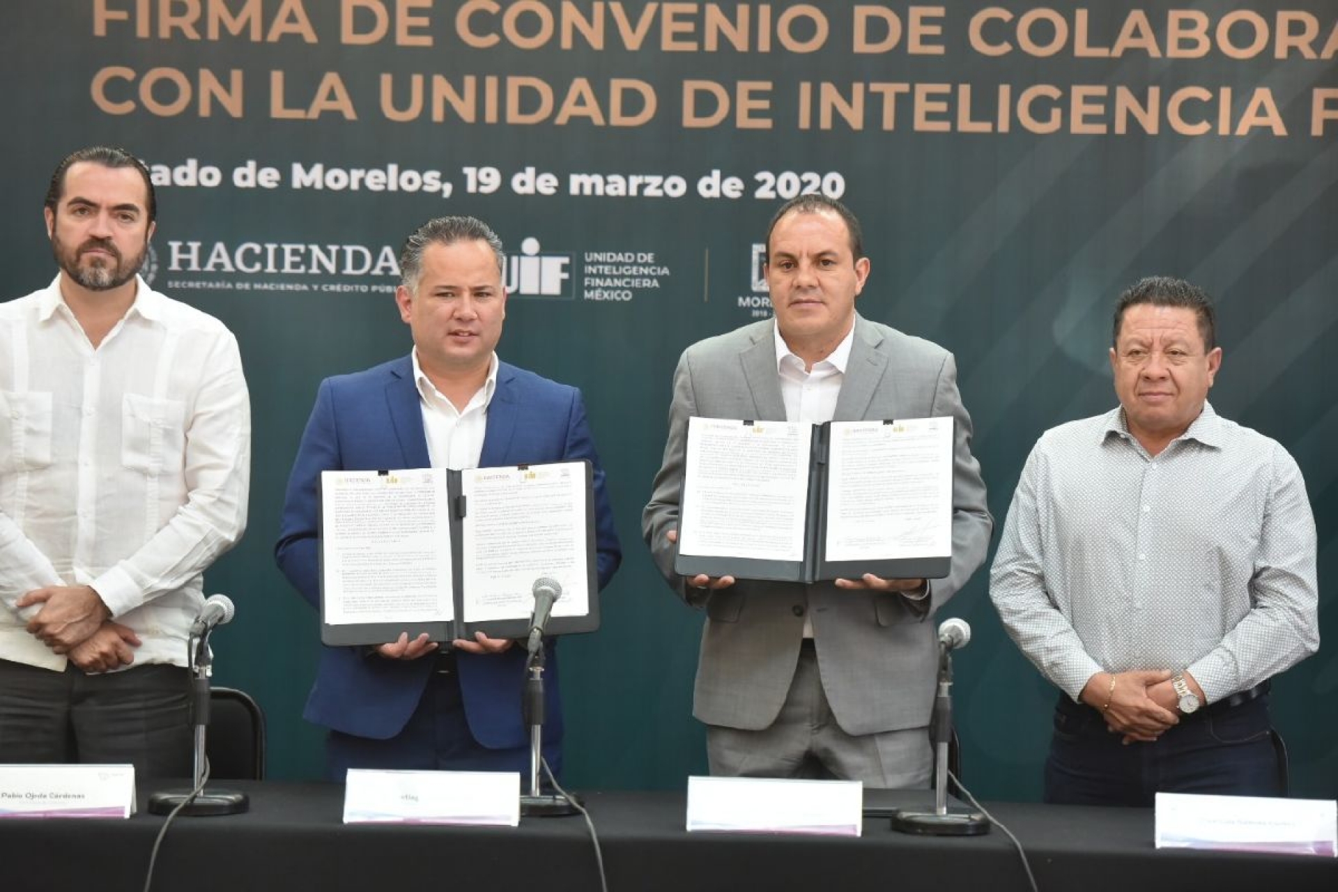 Firma convenio de colaboración Morelos con la UIF