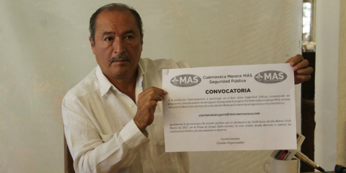 Convoca MAS a habitantes de Cuernavaca a presentar propuestas sobre seguridad pública