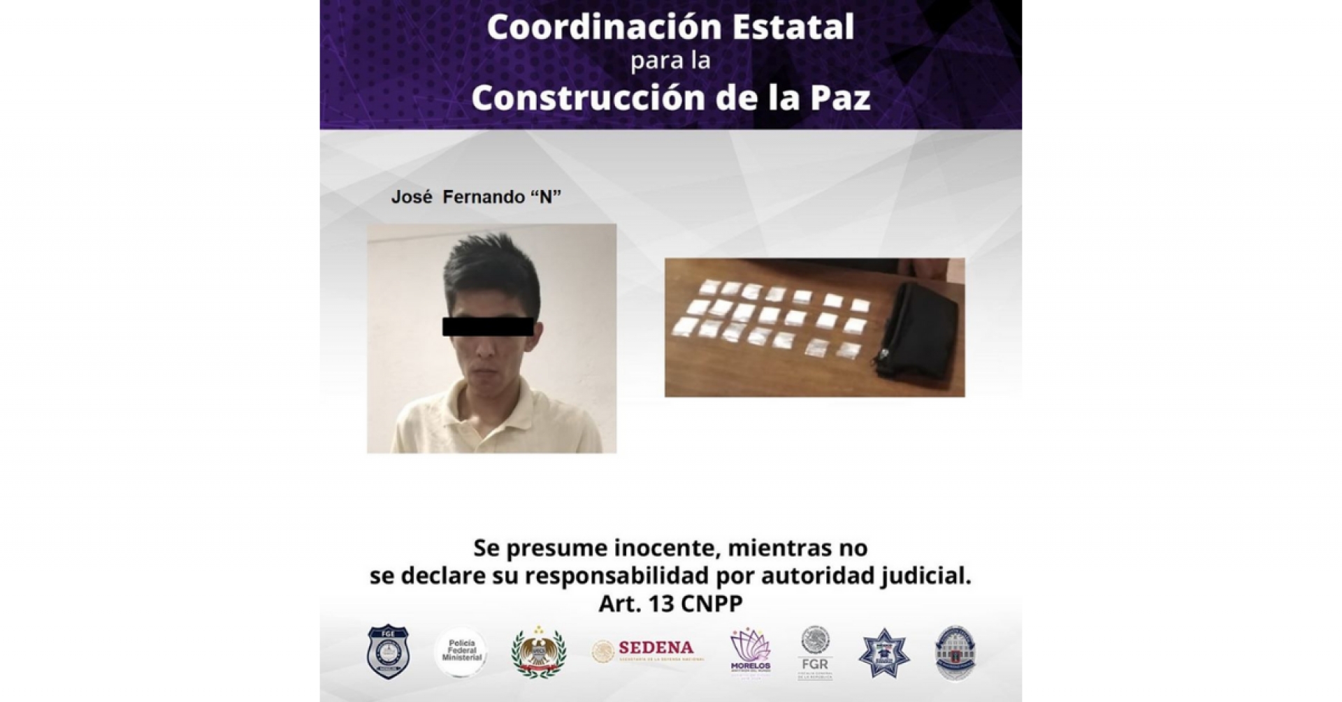 Atrapado con 21 dosis de droga