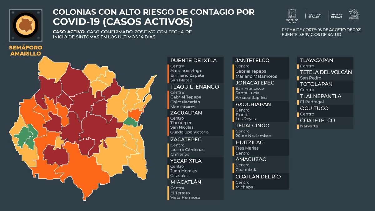 Enumeran colonias con alto riesgo de contagio en municipios del sur