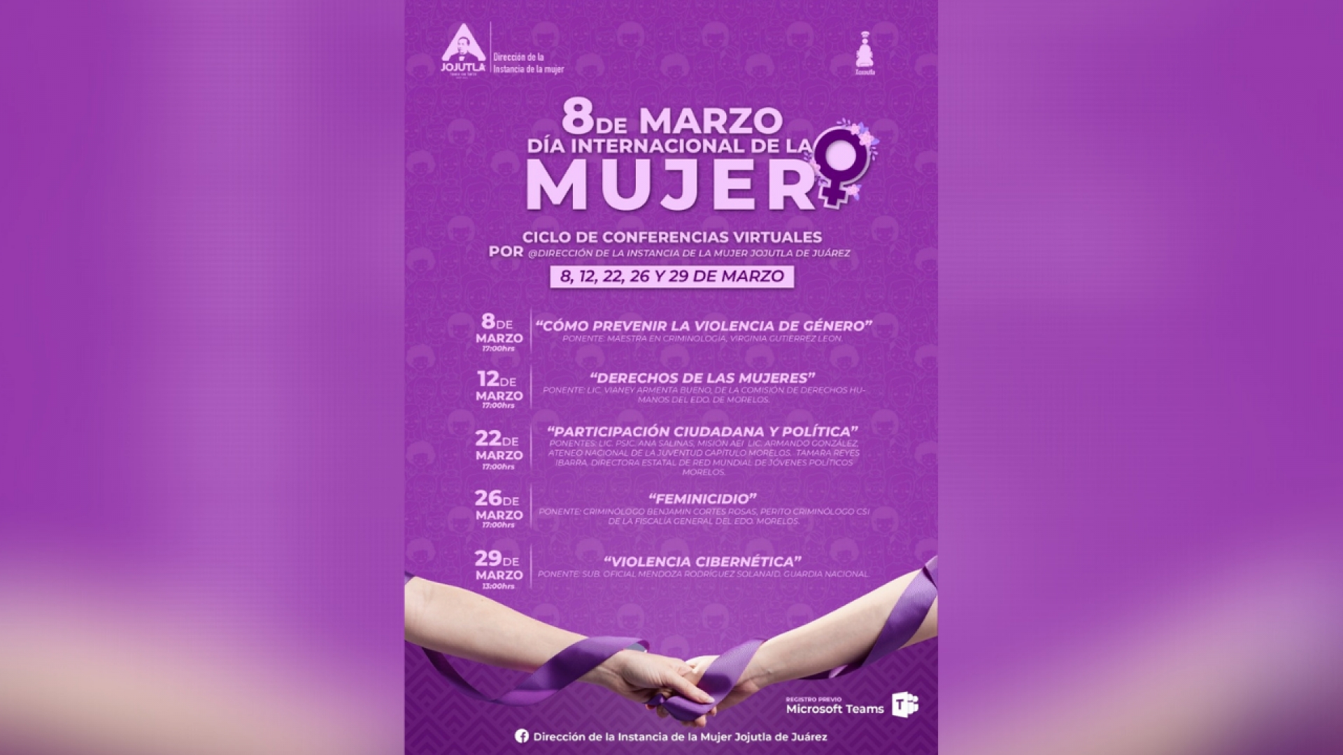 Anuncian conferencias por el Día Internacional de la Mujer en Jojutla