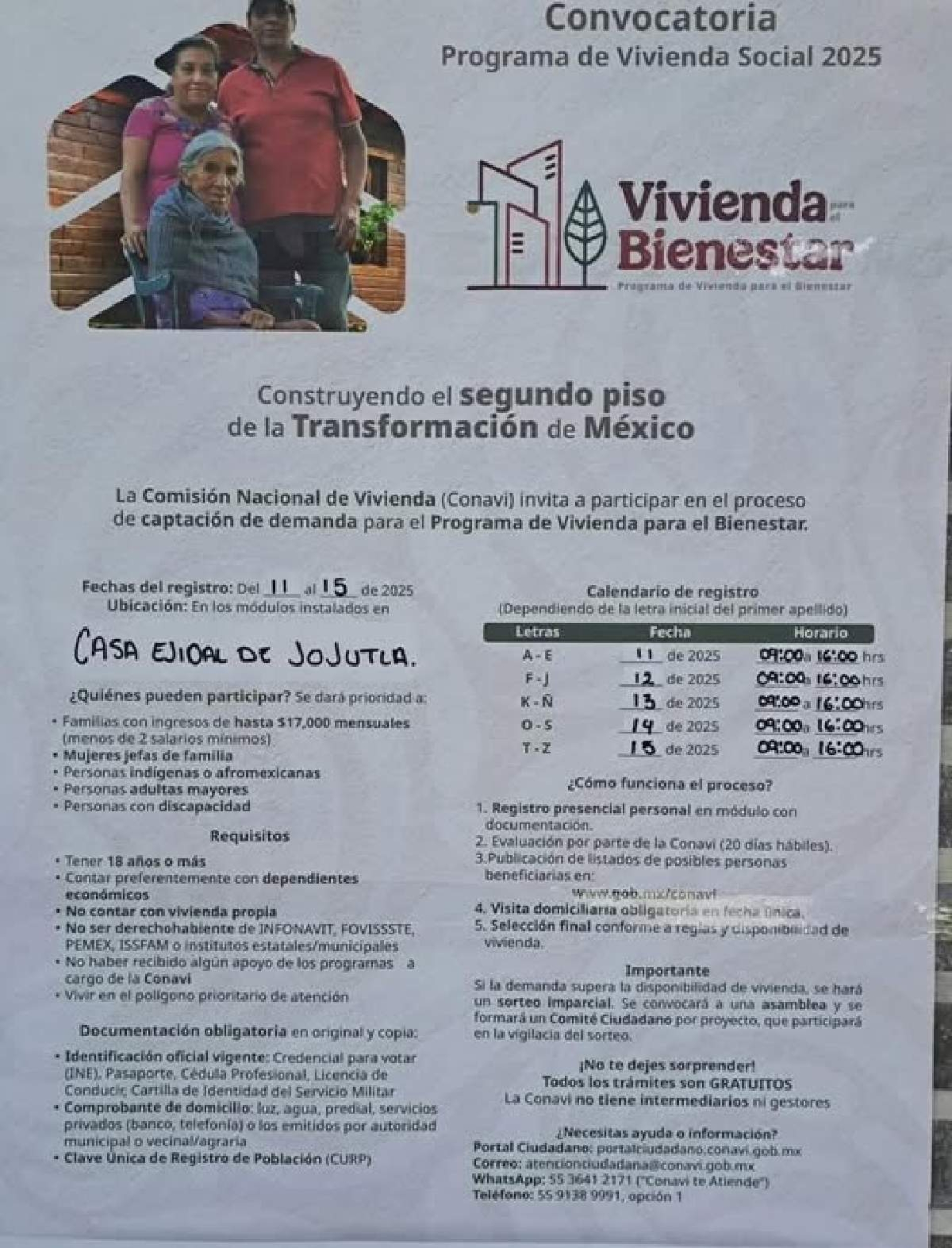 Jojutlenses ya se pueden registrar para obtener una Vivienda del Bienestar