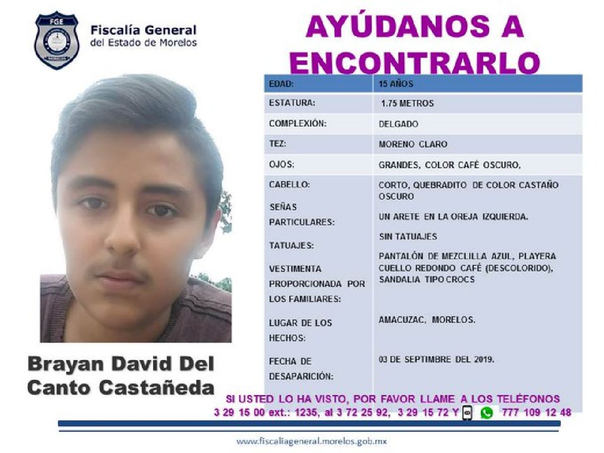 Se cumplen 11 días de la desaparición de un adolescente