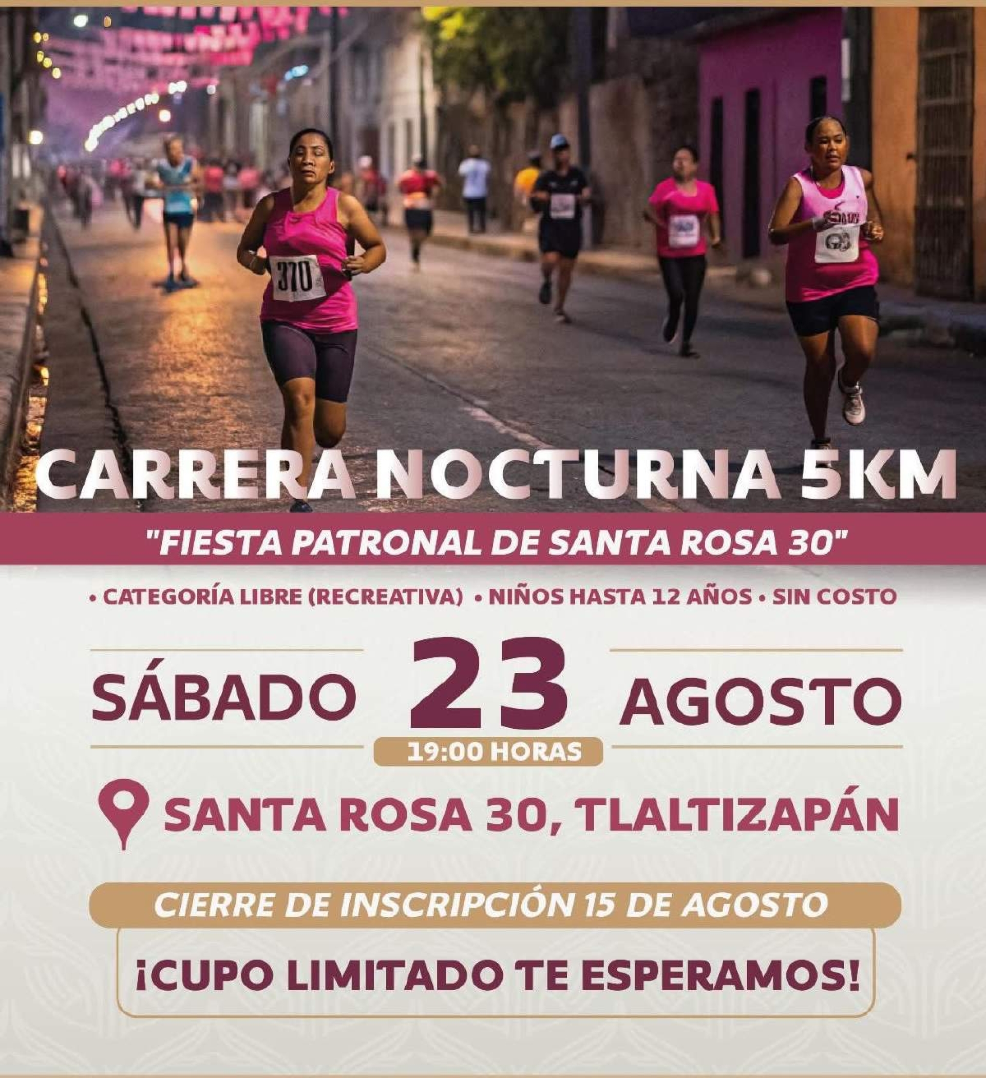Realizarán carrera nocturna en Tlaltizapán