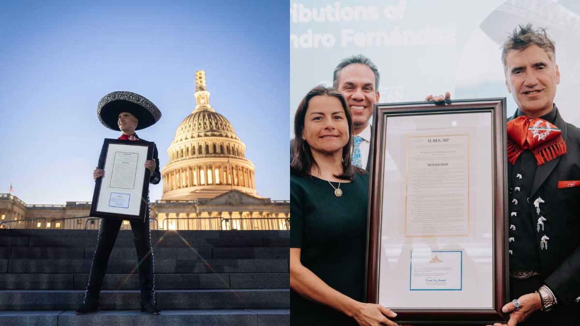 El 'Potrillo' Alejandro Fernández recibe un reconocimiento histórico en Washington