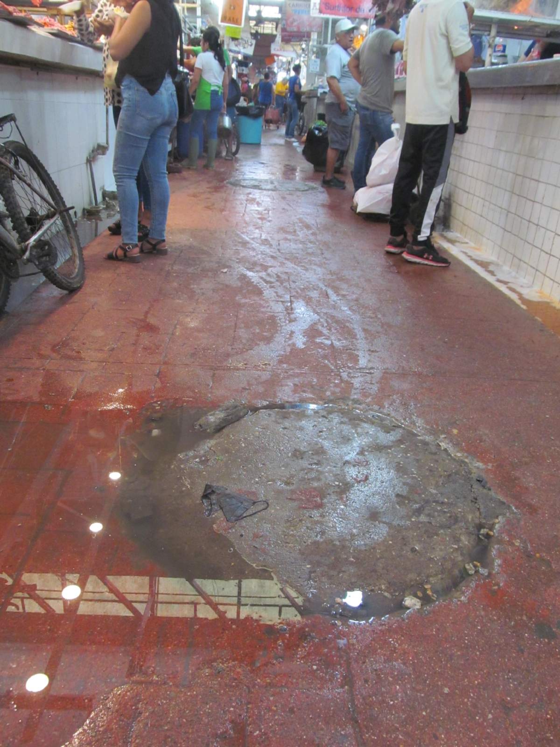 Aguas negras amenazan salud de consumidores en mercado de Jojutla