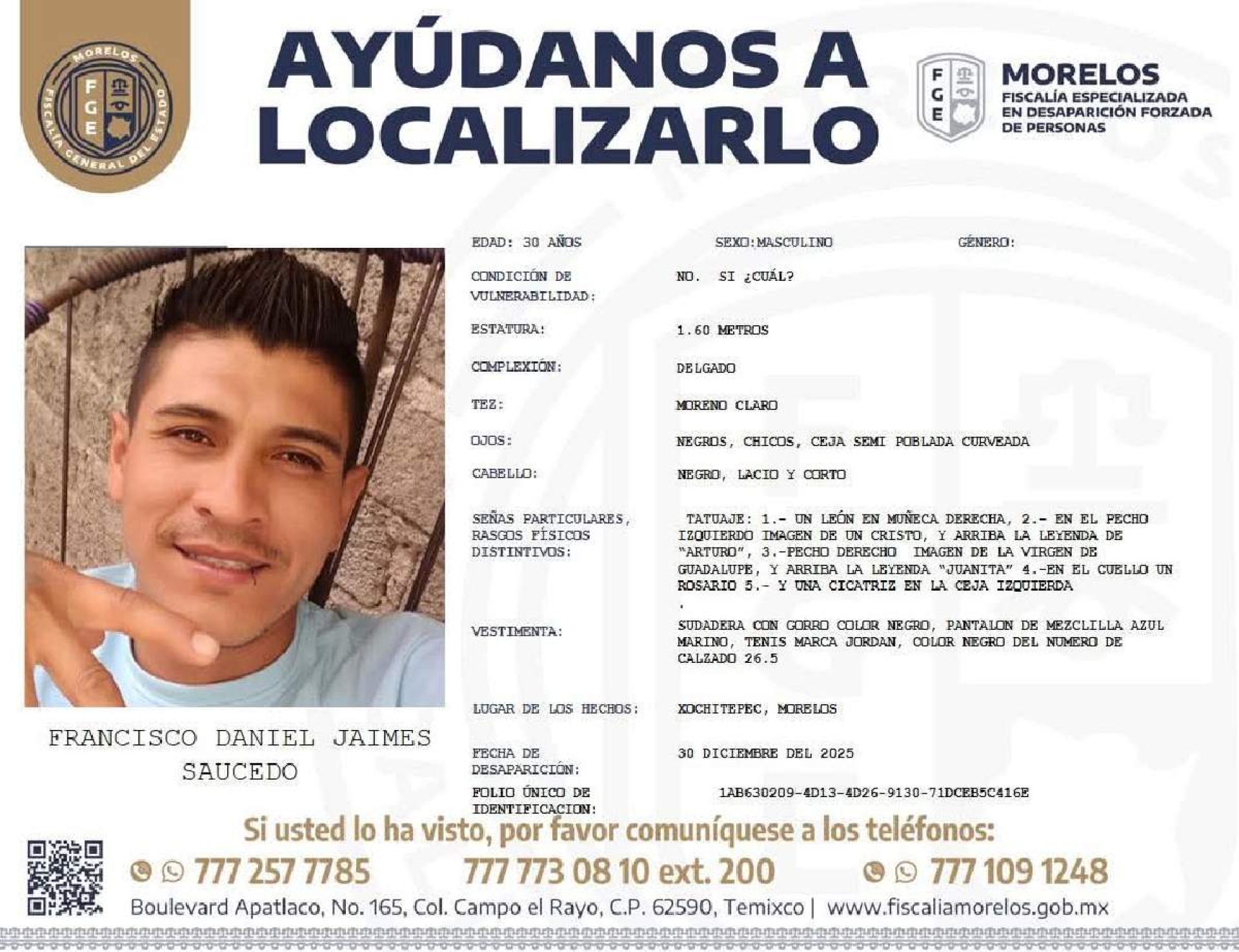Desapareció en Xochitepec hace una semana