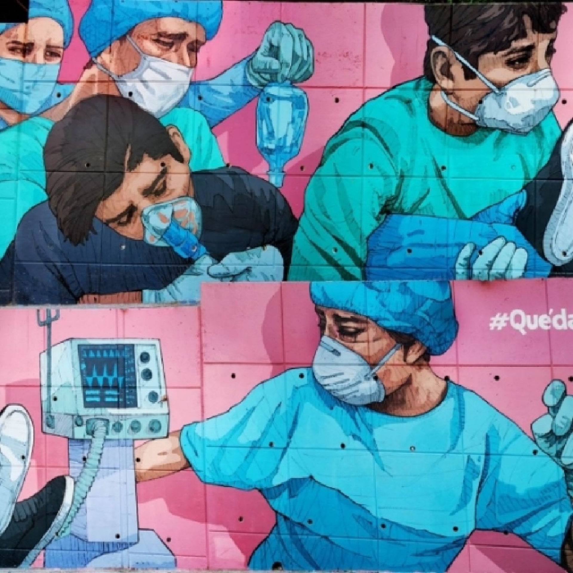 "A los trabajadores de la salud caídos. Y a los que luchan"