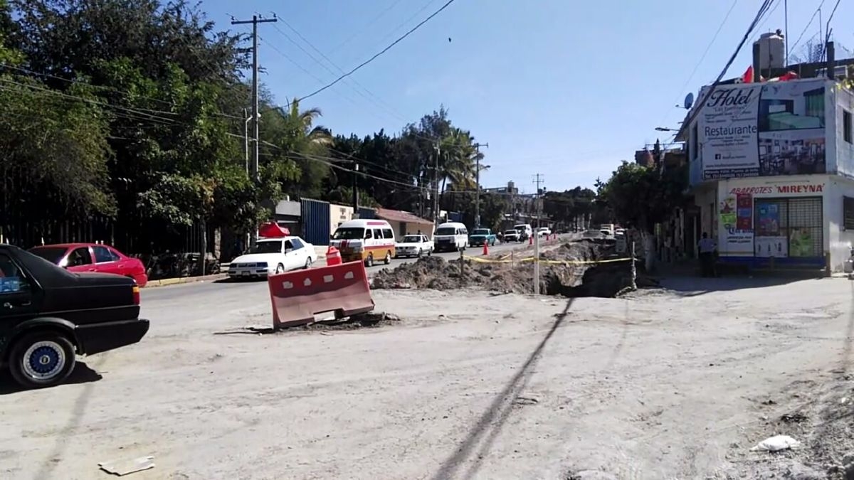 Exigen celeridad y seguridad en remodelación de avenida México de Puente de Ixtla