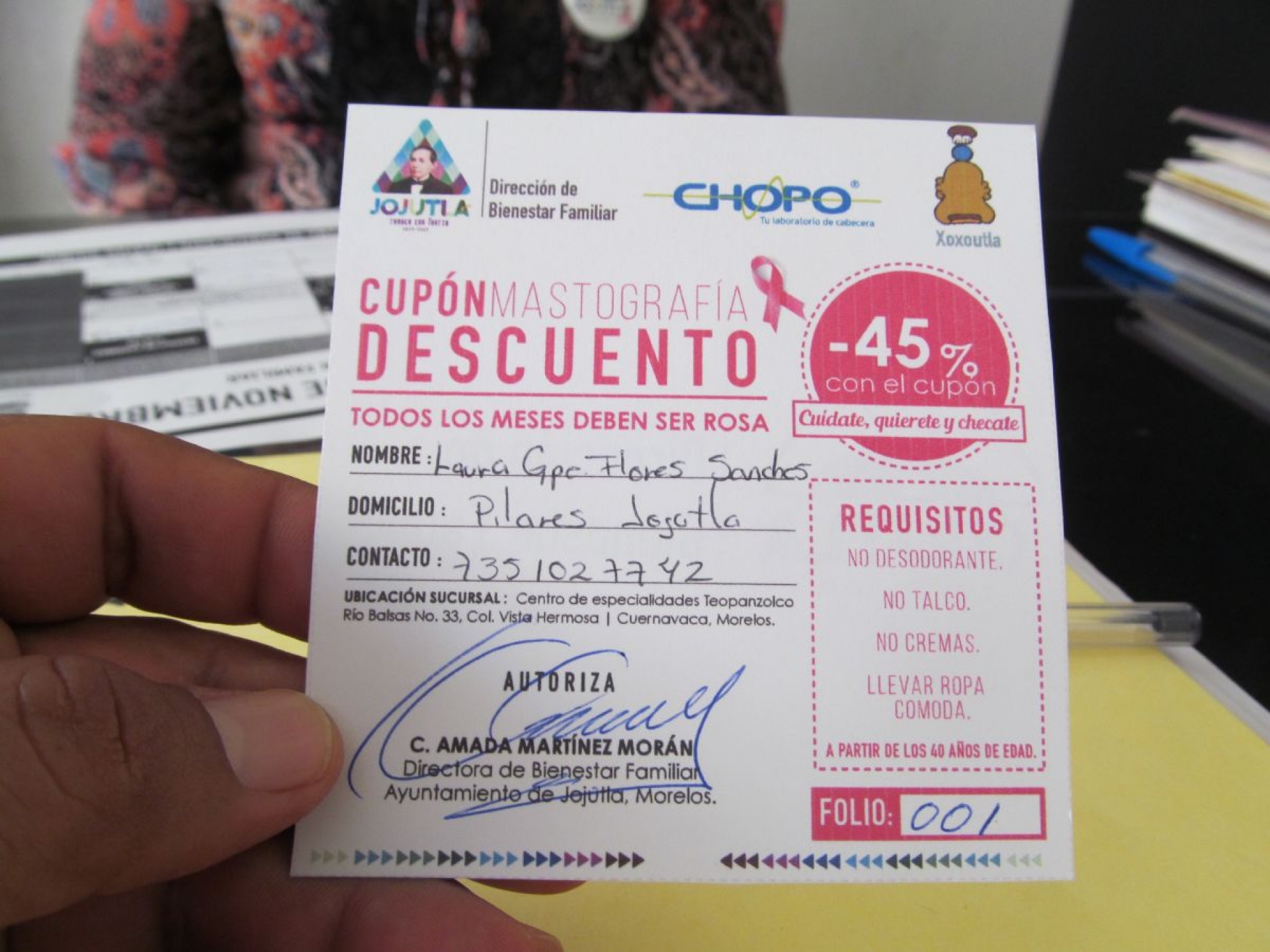 Ofrece ayuntamiento de Jojutla descuento a mujeres para mastografías