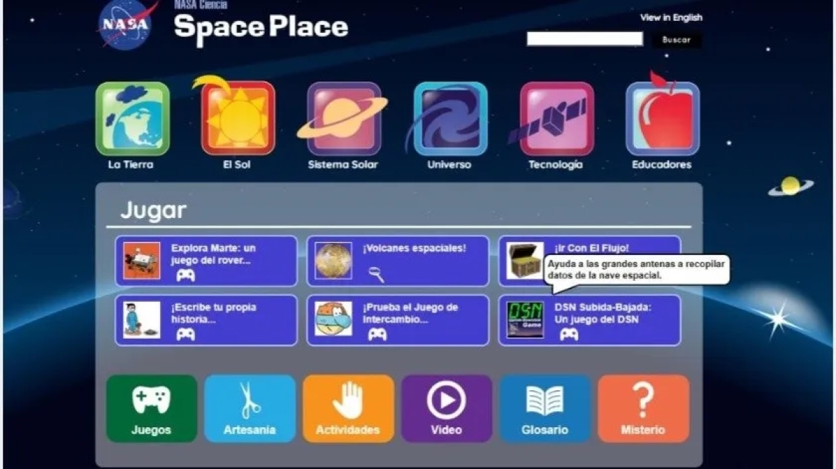 NASA ofrece juegos gratis para niños