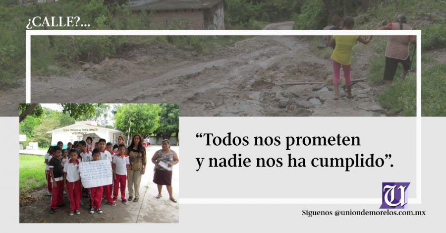 Urge reparación de calle en Xoxocotla, por el riesgo para educandos