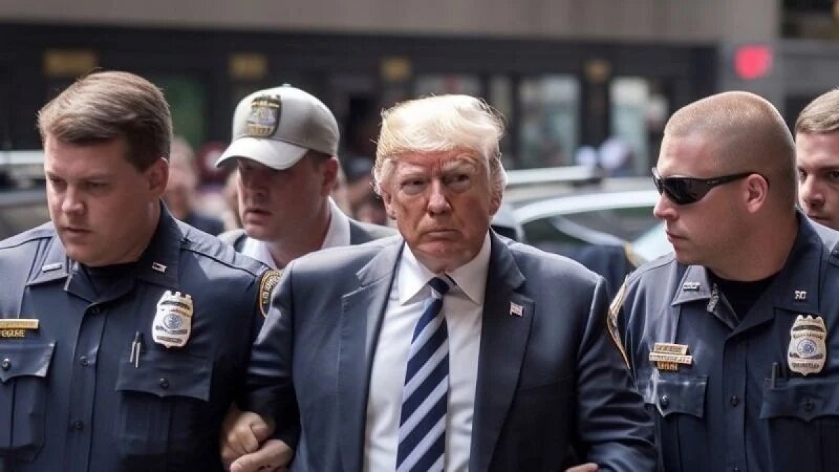 Inteligencia Artificial 'imagina' detención del expresidente Donald Trump