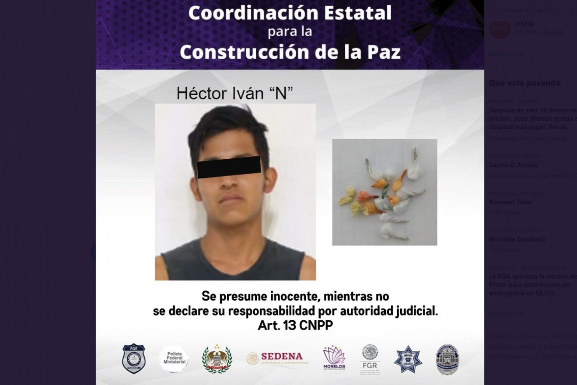 Atrapan a un joven en posesión de “cristal”