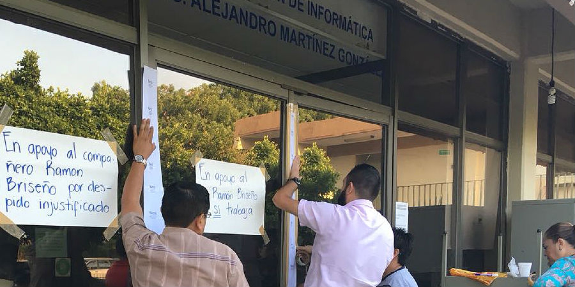 Protestan en el IEBEM por despido de jefe de departamento en la Subdirección de Informática