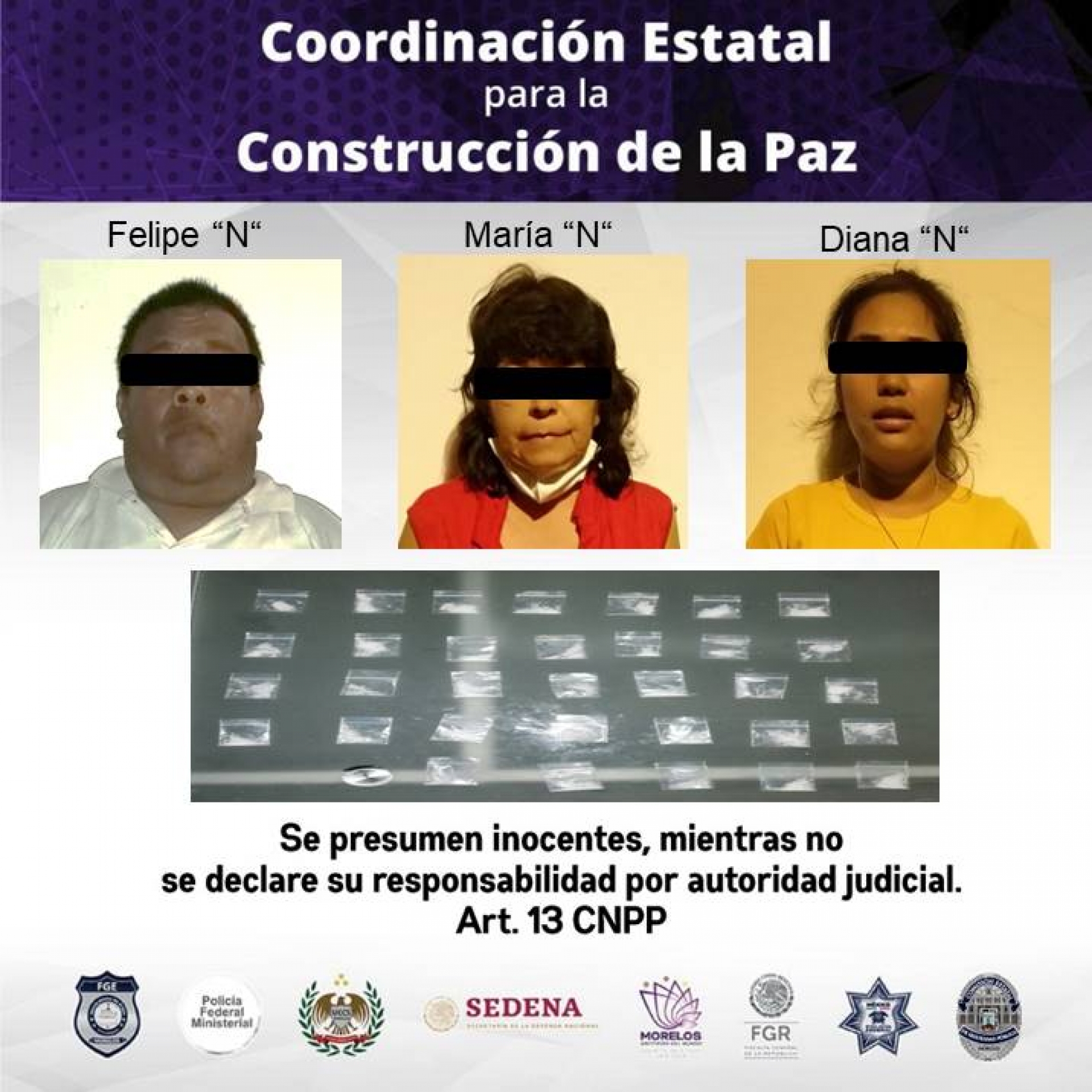 Detienen a tres personas por presuntos delitos contra la salud, en Jojutla