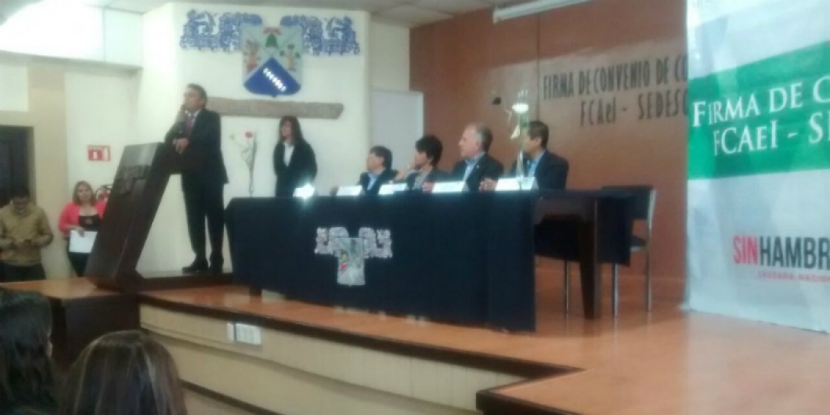 Firma convenio de colaboración la FCAeI de la UAEM con Sedesol