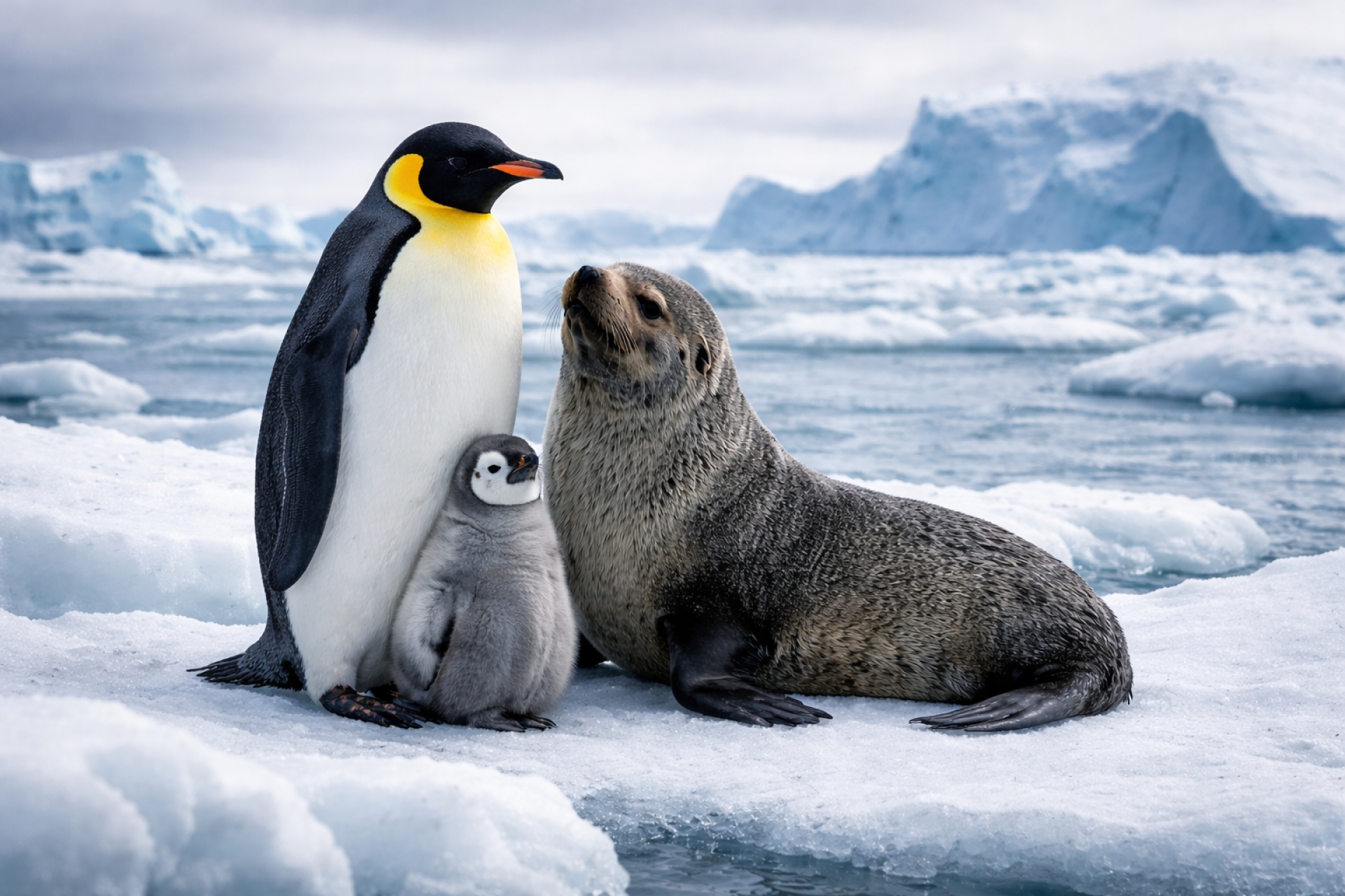Pingüino emperador y lobo marino antártico enfrentan riesgo de extinción