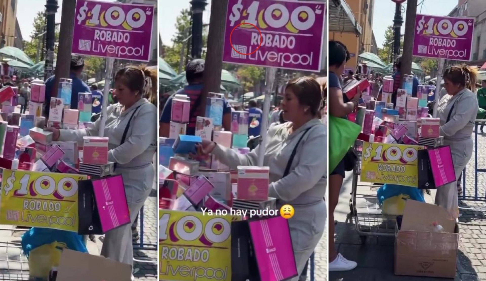 Exhiben en redes a mujer que vendía perfumes presuntamente robados de tienda departamental