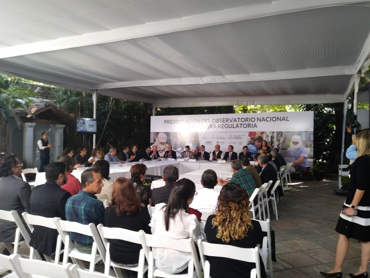 Ahora: Se realiza la presentación del Observatorio Nacional de Mejora Regulatoria.