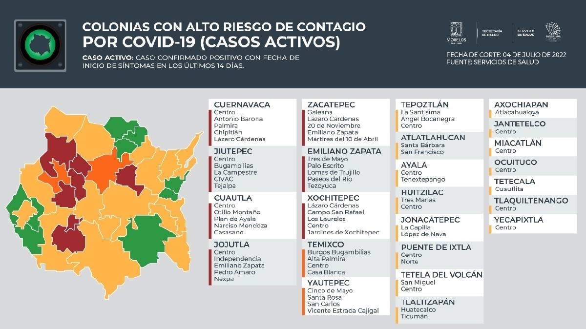 Sigue al alza el número de municipios con alto riesgo de contagio de covid