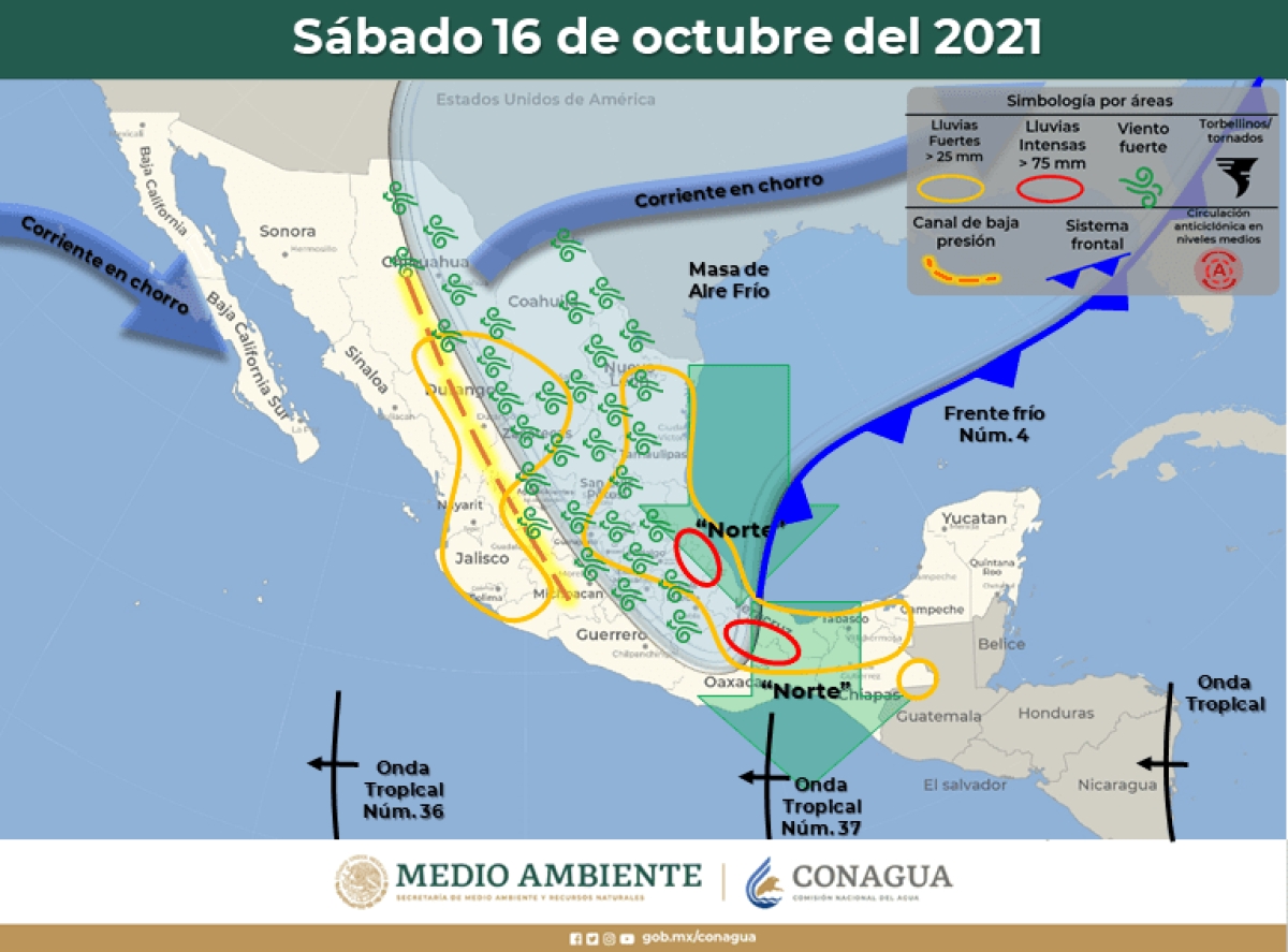 Se pronostican lluvias fuertes con posibilidad de inundación en México