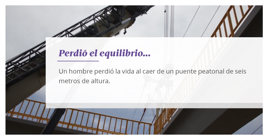 Murió al caer desde un puente de seis metros de altura