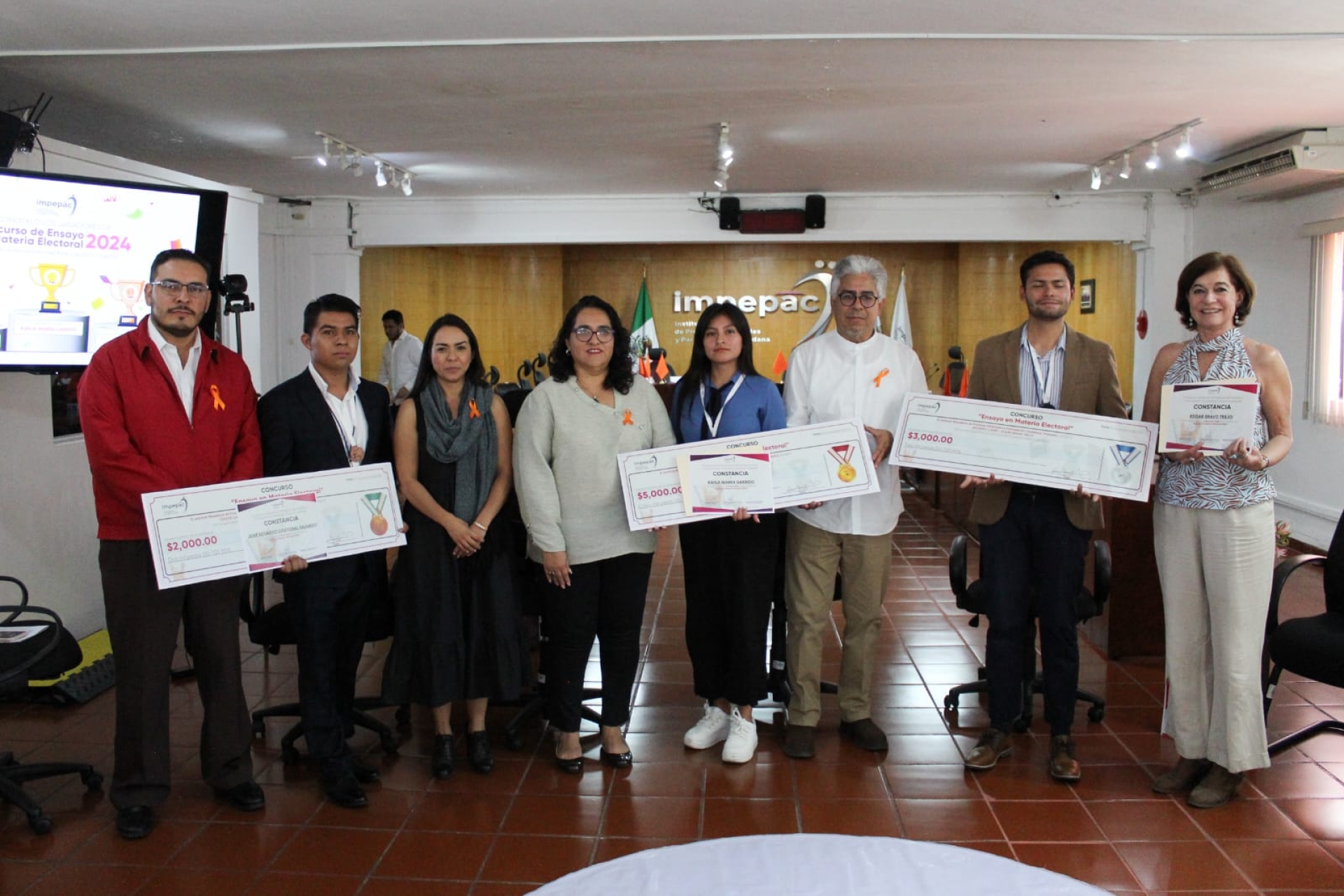 Realiza Impepac premiación a ganadores del 'Concurso de ensayo en materia electoral 2024'