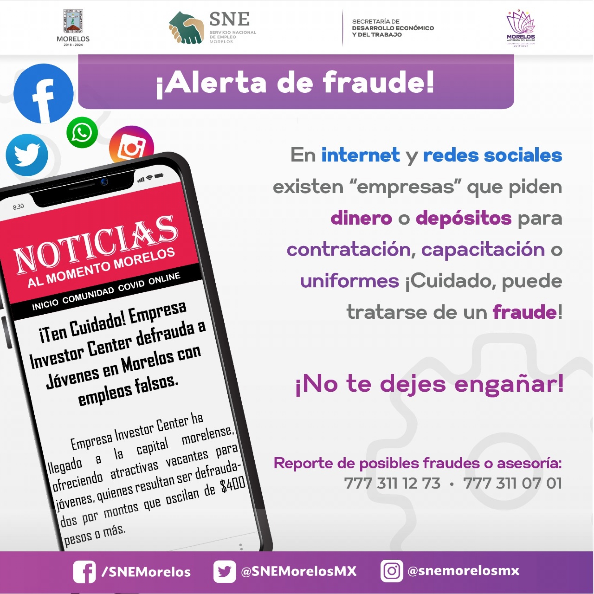 Detectan autoridades empresas fraudulentas con falsas promesas de trabajo