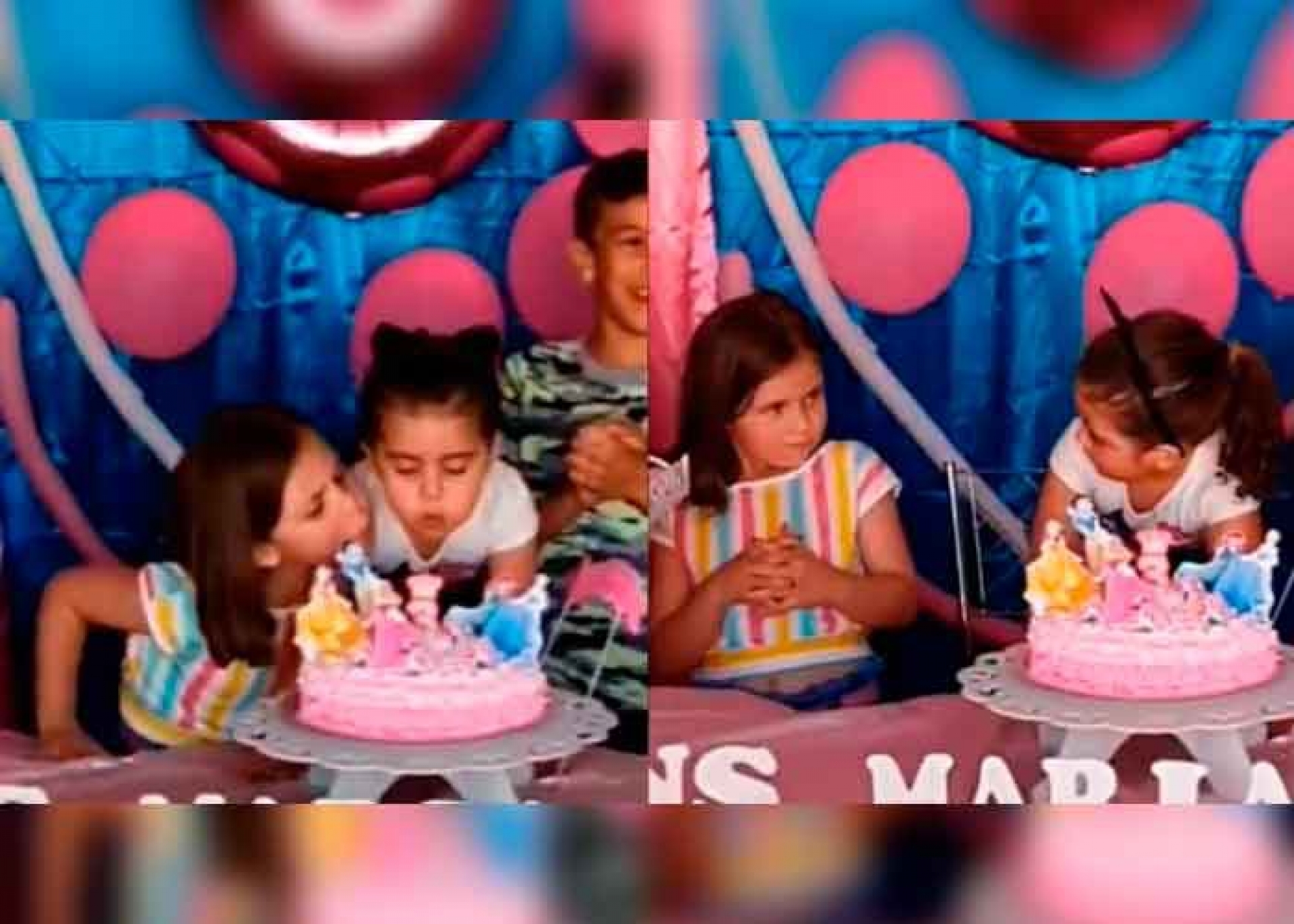 Por soplarle a la velita de su pastel, niña desgreña a su hermana