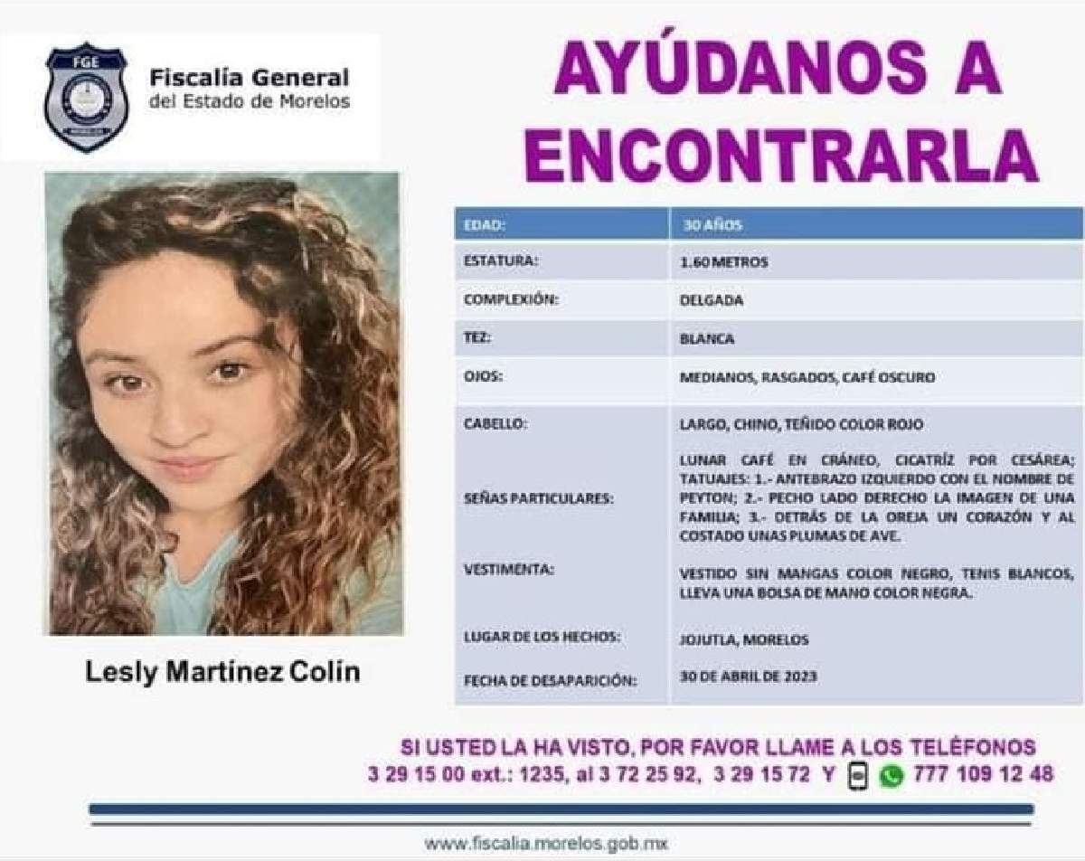 Autoridades de Jojutla colaboran con la FGE en búsqueda de Lesly